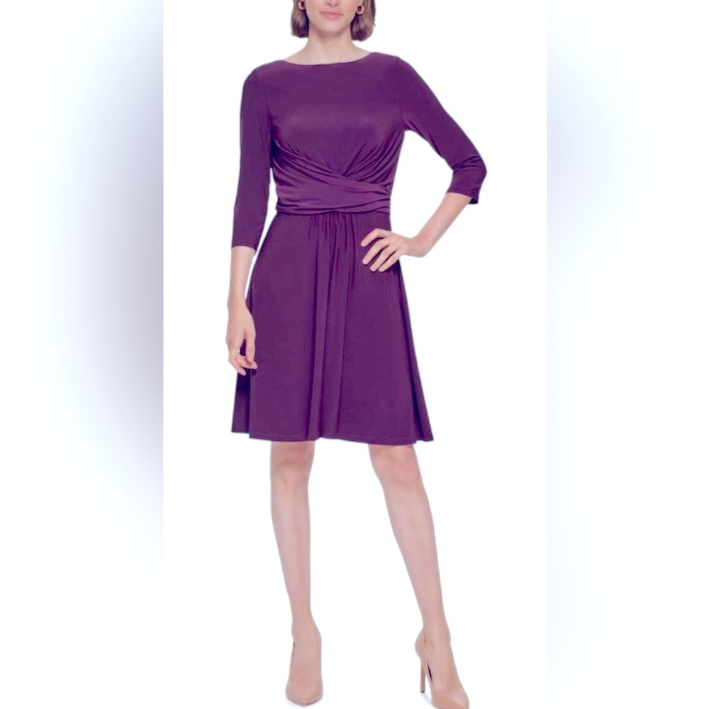 Tommy Hilfiger Size 6 Purple Ruched Sheath